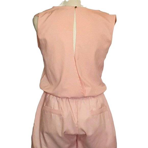 Allegra K Women's Shorts Romper Sleeveless Festival Elastic Waist Peach Medium - Picture 5 of 11
